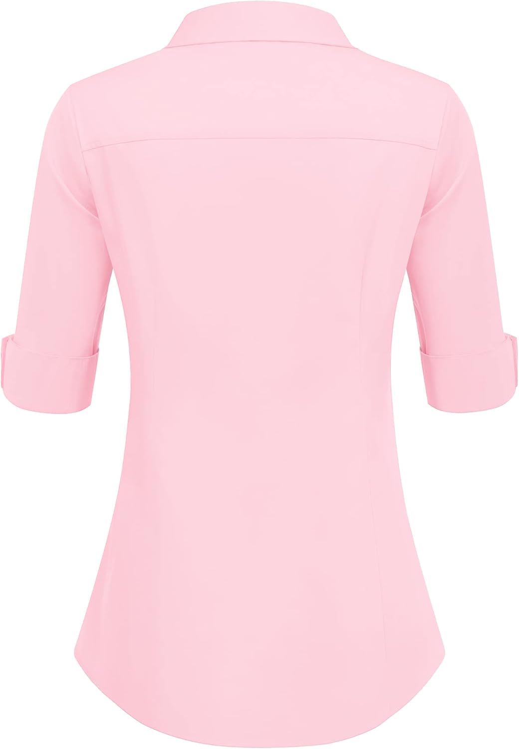 HOTOUCH Womens 34 Sleeve Button Down Shirt Slim Fit Work Blouses Cotton Dress Shirts Office TopsMisty Rose Slim Fit  a Size Up for Relaxed Fit