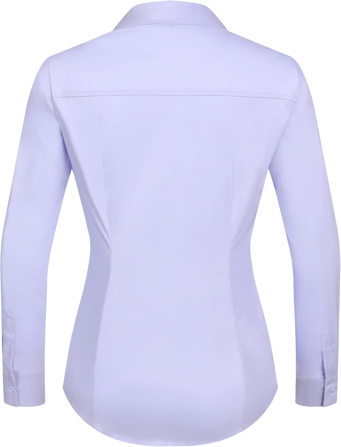 HOTOUCH Womens Stretch Basic Button Down Shirt Long Sleeve Slim Fit Dress Shirts Solid Work Office Blouses TopLavender Stretch Fabric  a Size Up for Relaxed Fit