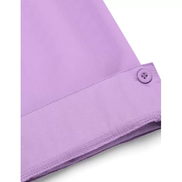 HOTOUCH Womens 34 Sleeve Button Down Shirt Slim Fit Work Blouses Cotton Dress Shirts Office TopsLilac Purple Slim Fit  a Size Up for Relaxed Fit
