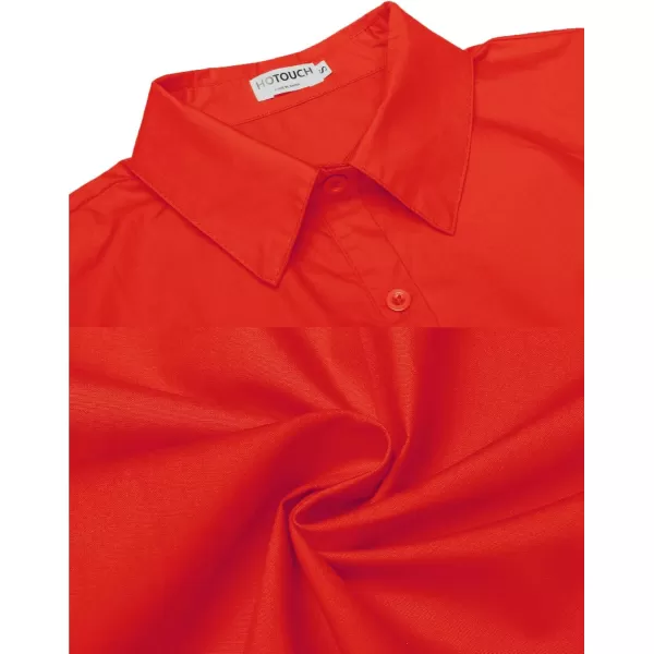 HOTOUCH Womens 34 Sleeve Button Down Shirt Slim Fit Work Blouses Cotton Dress Shirts Office TopsOrange Slim Fit  a Size Up for Relaxed Fit