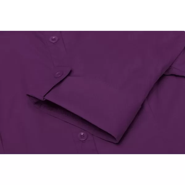 HOTOUCH Womens 34 Sleeve Button Down Shirt Slim Fit Work Blouses Cotton Dress Shirts Office TopsWineberry Slim Fit  a Size Up for Relaxed Fit