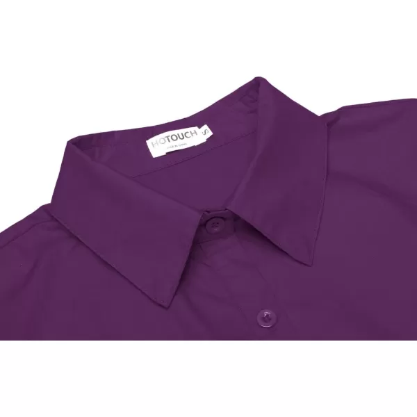 HOTOUCH Womens 34 Sleeve Button Down Shirt Slim Fit Work Blouses Cotton Dress Shirts Office TopsWineberry Slim Fit  a Size Up for Relaxed Fit