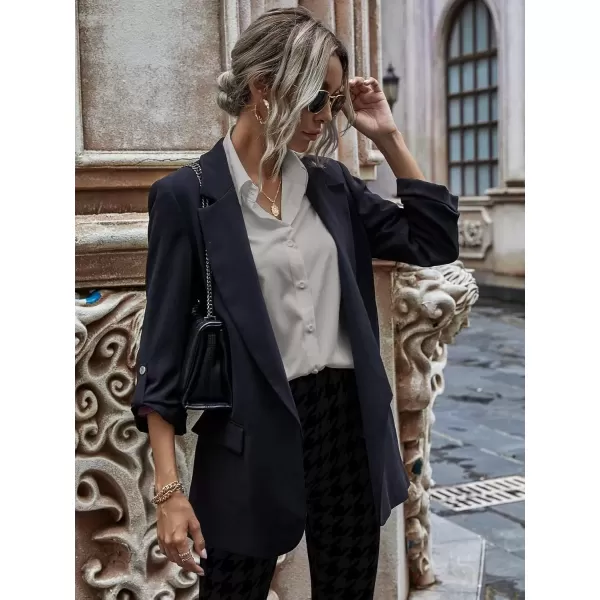 imageHOTOUCH Women Oversized Button Down Shirts Office Drop Shoulder Blouse Long Sleeve Boyfriend Dress Shirt with PocketsLight Grey
