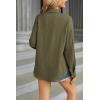 imageHOTOUCH Womens Button Down Shirts Casual Long Sleeve Dress Shirt Textured Collared Work Blouse Top with PocketArmy Green