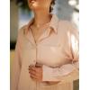 imageHOTOUCH Womens Button Down Shirts Casual Long Sleeve Dress Shirt Textured Collared Work Blouse Top with PocketBeige