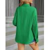 imageHOTOUCH Womens Button Down Shirts Casual Long Sleeve Dress Shirt Textured Collared Work Blouse Top with PocketGreen