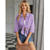 imageHOTOUCH Womens Button Down Shirts Casual Long Sleeve Dress Shirt Textured Collared Work Blouse Top with PocketLavender