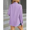 imageHOTOUCH Womens Button Down Shirts Casual Long Sleeve Dress Shirt Textured Collared Work Blouse Top with PocketLavender