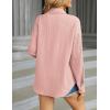 imageHOTOUCH Womens Button Down Shirts Casual Long Sleeve Dress Shirt Textured Collared Work Blouse Top with PocketPink