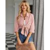 imageHOTOUCH Womens Button Down Shirts Casual Long Sleeve Dress Shirt Textured Collared Work Blouse Top with PocketPink