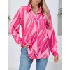 imageHOTOUCH Womens Button Down Shirts Casual Long Sleeve Dress Shirt Textured Collared Work Blouse Top with PocketPink Rowena