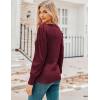 imageHOTOUCH Womens Knit Shirt Soft Puff Long Sleeve Blouse Tops Lightweight V Neck Tunic XSXXLDark Red