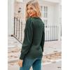 imageHOTOUCH Womens Knit Shirt Soft Puff Long Sleeve Blouse Tops Lightweight V Neck Tunic XSXXLGreen