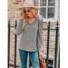 imageHOTOUCH Womens Knit Shirt Soft Puff Long Sleeve Blouse Tops Lightweight V Neck Tunic XSXXLGrey