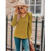 imageHOTOUCH Womens Knit Shirt Soft Puff Long Sleeve Blouse Tops Lightweight V Neck Tunic XSXXLMustard