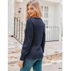 imageHOTOUCH Womens Knit Shirt Soft Puff Long Sleeve Blouse Tops Lightweight V Neck Tunic XSXXLNavy Blue