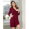 imageHOTOUCH Womens Robe Lightweight Robes Short Knit Bathrobe Soft Ladies Sleepwear with Pockets03 Burgundy