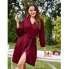 imageHOTOUCH Womens Robe Lightweight Robes Short Knit Bathrobe Soft Ladies Sleepwear with Pockets03 Burgundy