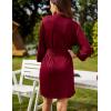 imageHOTOUCH Womens Robe Lightweight Robes Short Knit Bathrobe Soft Ladies Sleepwear with Pockets03 Burgundy