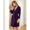 imageHOTOUCH Womens Robe Lightweight Robes Short Knit Bathrobe Soft Ladies Sleepwear with Pockets04dark Orchid