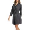 imageHOTOUCH Womens Robe Lightweight Robes Short Knit Bathrobe Soft Ladies Sleepwear with Pockets04grey