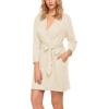 imageHOTOUCH Womens Robe Lightweight Robes Short Knit Bathrobe Soft Ladies Sleepwear with PocketsLight Beige