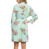 imageHOTOUCH Womens Robe Lightweight Robes Short Knit Bathrobe Soft Ladies Sleepwear with PocketsPmint Floral