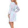 imageHOTOUCH Womens Robe Lightweight Robes Short Knit Bathrobe Soft Ladies Sleepwear with PocketsPpurple Tie Dye