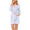 imageHOTOUCH Womens Robe Lightweight Robes Short Knit Bathrobe Soft Ladies Sleepwear with PocketsPpurple Tie Dye