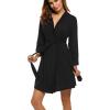 imageHOTOUCH Womens Robe Lightweight Robes Short Knit Bathrobe Soft Ladies Sleepwear with Pockets01 Black