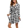 imageHOTOUCH Womens Robe Lightweight Robes Short Knit Bathrobe Soft Ladies Sleepwear with PocketsPwhite Plaid