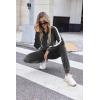 imageHOTOUCH Casual Sets Womens Velour Sweat Suit Outfits 2PC Pullover Pants Active Wear Jogging Sets Gray S