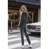 imageHOTOUCH Casual Sets Womens Velour Sweat Suit Outfits 2PC Pullover Pants Active Wear Jogging Sets Gray S