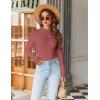 imageHOTOUCH Women Mock Neck Sweater Ribbed Knit Fitted Top Basic Casual Long Sleeve Shirt Winter Fashion Clothing 2024 TrendyBrickred