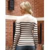 imageHOTOUCH Women Mock Neck Sweater Ribbed Knit Fitted Top Basic Casual Long Sleeve Shirt Winter Fashion Clothing 2024 TrendyBrown Black Striped