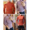 imageHOTOUCH Women Mock Neck Sweater Ribbed Knit Fitted Top Basic Casual Long Sleeve Shirt Winter Fashion Clothing 2024 TrendyPurple