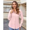 imageHOTOUCH Womens Button Down Shirts Long Sleeve Dress Shirts Slim Fit Business Casual Collared Work Office Blouses TopsPink