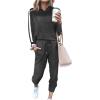 imageHOTOUCH Casual Sets Womens Velour Sweat Suit Outfits 2PC Pullover Pants Active Wear Jogging Sets Gray S