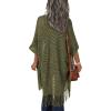 imageHOTOUCH Womens Knit Cardigan Open Front Outwear Hollow Out Crochet Tassel Lightweight Kimonos Sweater SXXLArmy Green