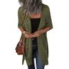 imageHOTOUCH Womens Knit Cardigan Open Front Outwear Hollow Out Crochet Tassel Lightweight Kimonos Sweater SXXLArmy Green