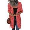 imageHOTOUCH Womens Knit Cardigan Open Front Outwear Hollow Out Crochet Tassel Lightweight Kimonos Sweater SXXLCoral