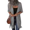 imageHOTOUCH Womens Knit Cardigan Open Front Outwear Hollow Out Crochet Tassel Lightweight Kimonos Sweater SXXLGrey