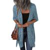 imageHOTOUCH Womens Knit Cardigan Open Front Outwear Hollow Out Crochet Tassel Lightweight Kimonos Sweater SXXLLight Blue