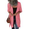 imageHOTOUCH Womens Knit Cardigan Open Front Outwear Hollow Out Crochet Tassel Lightweight Kimonos Sweater SXXLPink