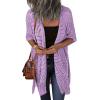 imageHOTOUCH Womens Knit Cardigan Open Front Outwear Hollow Out Crochet Tassel Lightweight Kimonos Sweater SXXLPurple