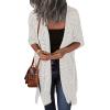 imageHOTOUCH Womens Knit Cardigan Open Front Outwear Hollow Out Crochet Tassel Lightweight Kimonos Sweater SXXLWhite