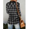 imageHOTOUCH Womens Long Roll Up Sleeve Cotton Flannels Plaid Shirts Classic Fit Button Down Shirt Blouses with PocketsBlack Colorblock