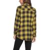 imageHOTOUCH Womens Long Roll Up Sleeve Cotton Flannels Plaid Shirts Classic Fit Button Down Shirt Blouses with PocketsBlackyellow