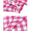 imageHOTOUCH Womens Long Roll Up Sleeve Cotton Flannels Plaid Shirts Classic Fit Button Down Shirt Blouses with PocketsPink