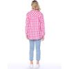 imageHOTOUCH Womens Long Roll Up Sleeve Cotton Flannels Plaid Shirts Classic Fit Button Down Shirt Blouses with PocketsPink